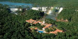 Aerial view of Argentina and Iguazu falls