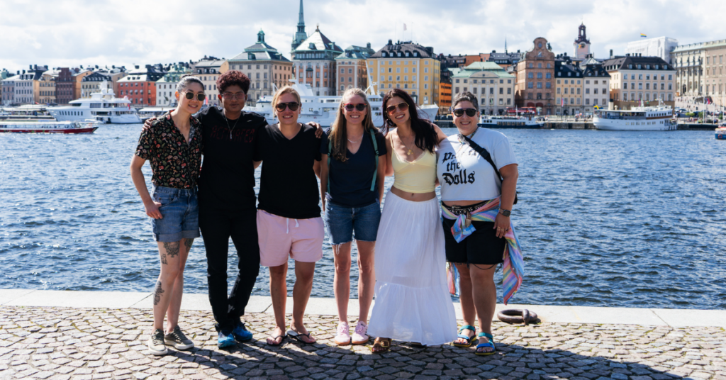 6 Queer people together in Stockholm near the water