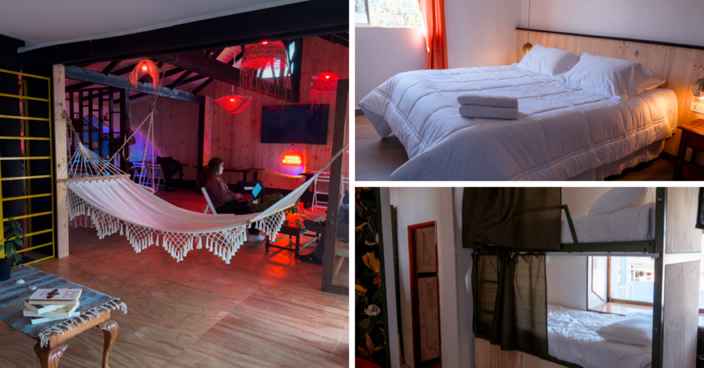 rooms and common space at the Cool Hostel and LGBTQ hostel in Chile