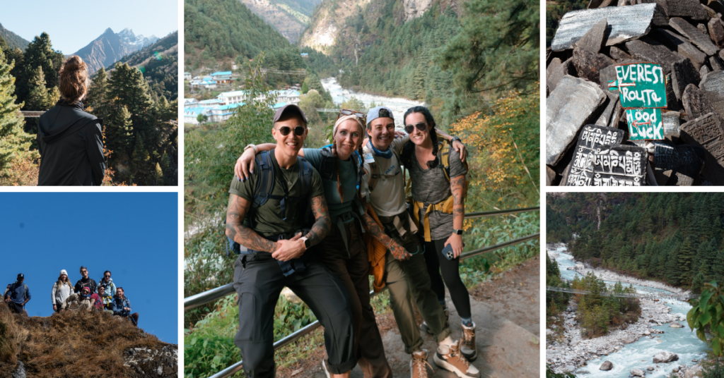 trekking along the EBC route