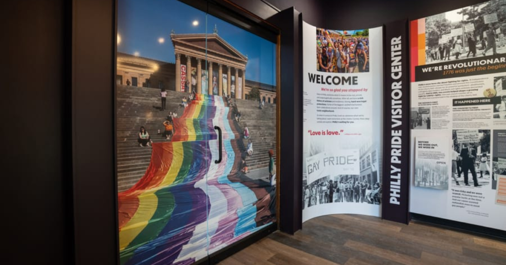 exhibits in the Philly Pride Visitors Center