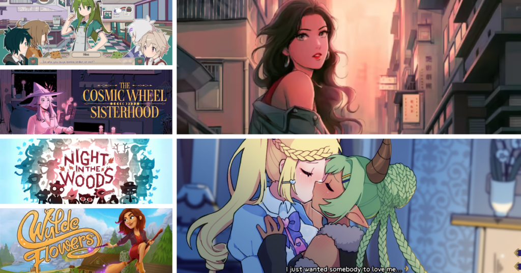 covers from five different lesbian video games