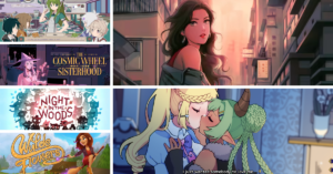 covers from five different lesbian video games
