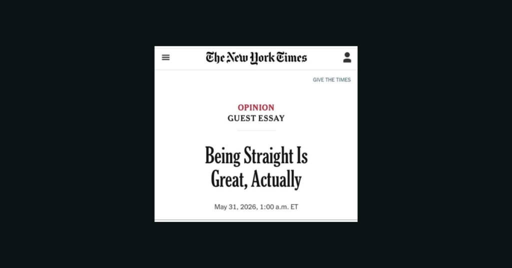 New York Times Opinion Piece, Criticizing patriarchy isn't anti-straight.