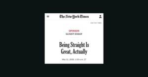 New York Times Opinion Piece, Criticizing patriarchy isn't anti-straight.