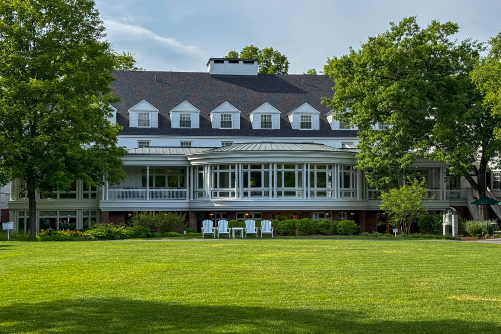 The back of the hotel at the Woodstock Inn and Resort