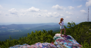 hiking at Dans Rock in cumberland Md
